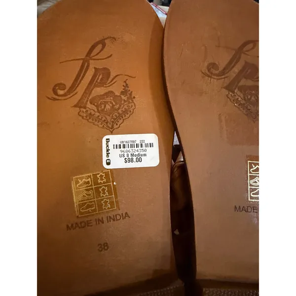 Free People Tan Woven Winding River Leather Slide Sandals Flat Size 38 US 8 - Image 7