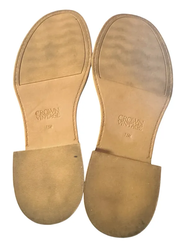 Crown Vintage Nirea Ivory Leather Platform Loafers Block Heel Size 7.5 - Image 5