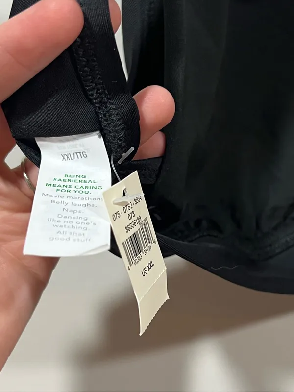 Aerie Black Triangle Bikini Top New XXL - Image 4