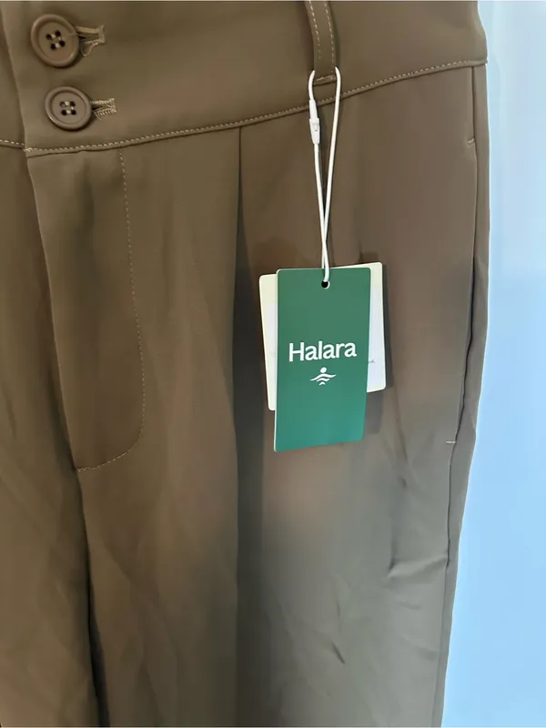 NWT Halara Flex™ High Waisted Zipper Pocket Shirred Straight Leg Work Pants smal - Image 3