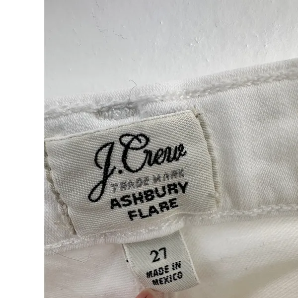 J.Crew‎ Ashbury Flare Jeans White High Rise Stretch Denim F1940 Size 27 - Image 3