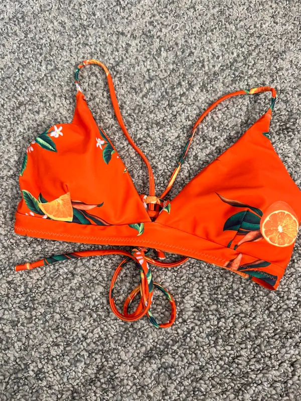Zaful Orange Blossom Print Bikini Set - Image 3