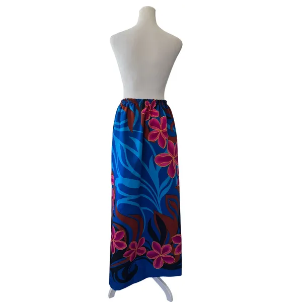 Handmade Tropical Sparkly Floral Print Elastic Waist Maxi Skirt - Image 8