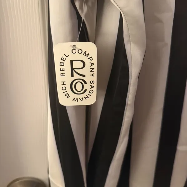 NWT Medium Promesa Black and White Striped Button Down Blouses Top - Image 4