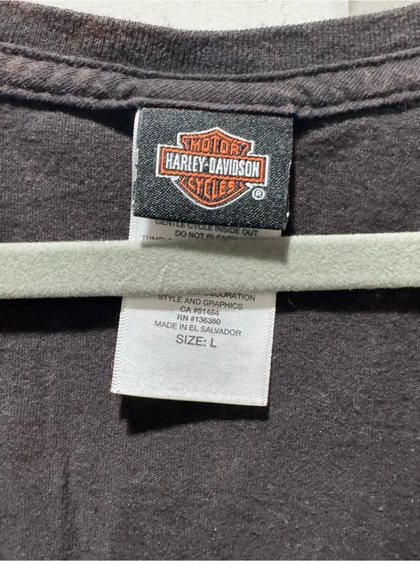 Harley Davidson v neck t shirt - Image 3