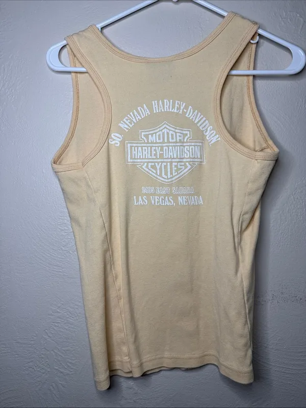 Vintage 1998 Harley-Davidson Rose Snap Front Tank Top M - Image 3