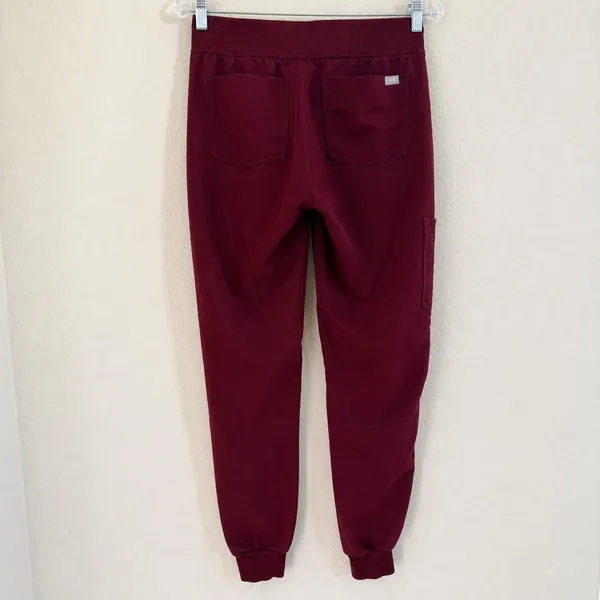 FIGS Zamora Jogger Scrub Pants Womens XS Burgundy‎ Maroon - Image 2