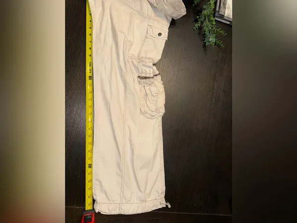 Garage Extreme Baggy Low Rise Cream Waist Cargo Shorts Size L - Image 5