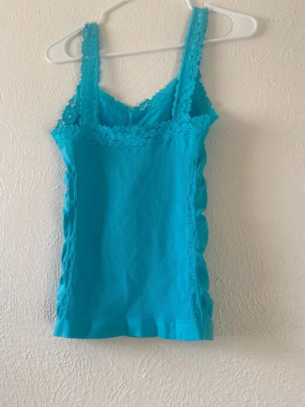 Joe Boxer Lace-Trim Turquoise Camisole Top - Image 8