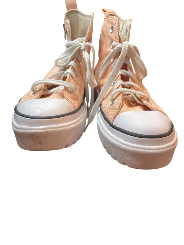 Converse wms blush pink/peach hight top platform sneakers sz 10-423 - Image 10