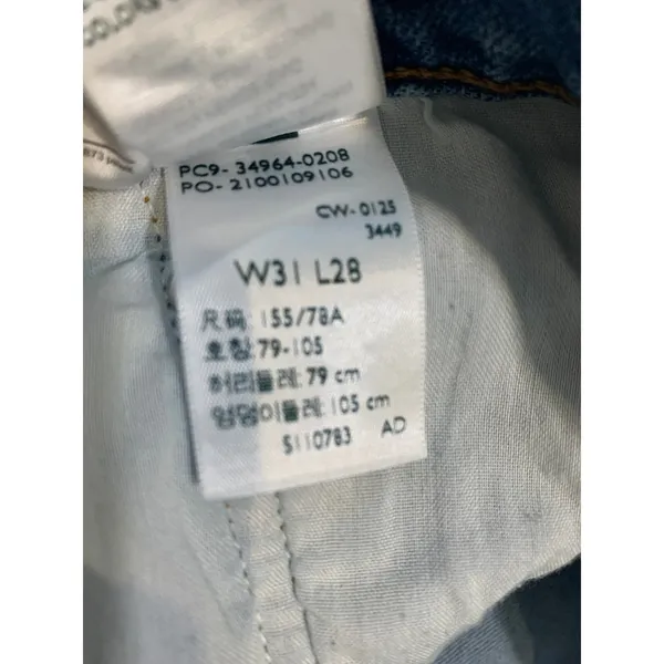 Levi's W 31 L 28 wedgie straight button fly stretch blue jean J 3354 - Image 4