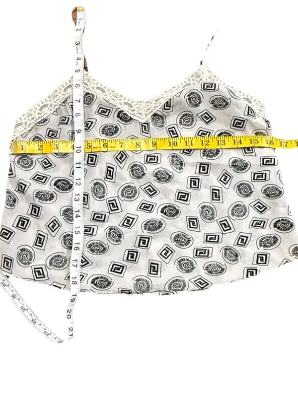 Victoria’s Secret gold label vintage cami top black white print size small - Image 6