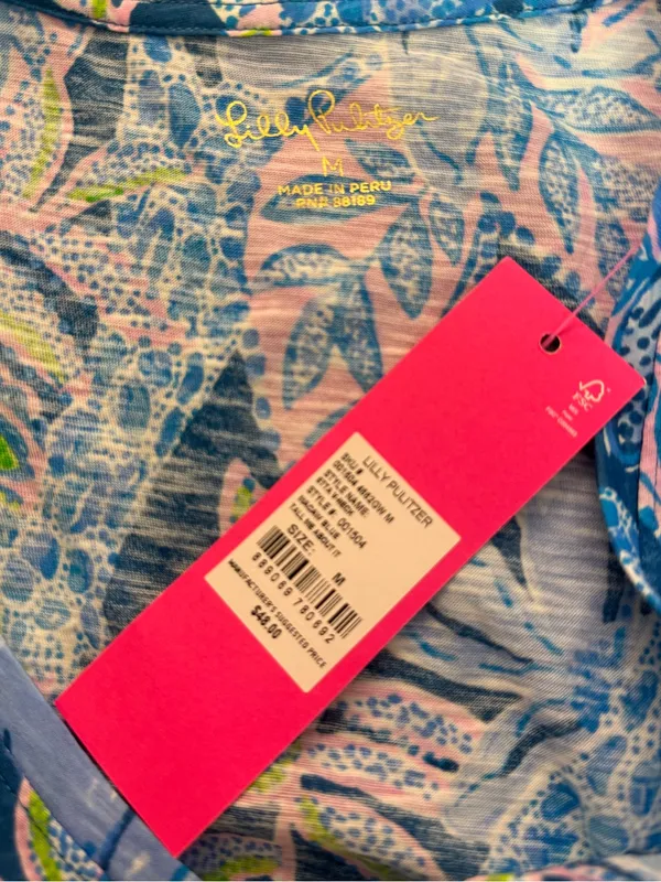 Lilly Pulitzer Etta V-neck T-shirt in Macaw Blue - Image 4