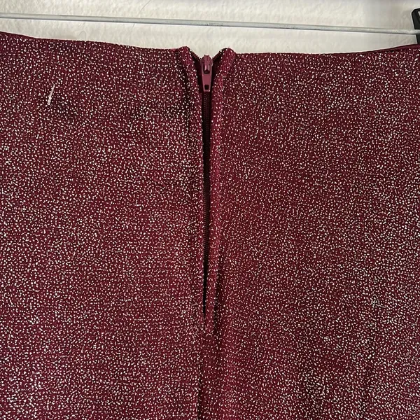 NWOT Crystal Doll Red Sparkle High Slit Maxi Skirt sz M - Image 6