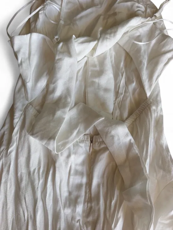 NWT Blue Rain White Ruffle Open Back Mini Dress Size Small - Image 8
