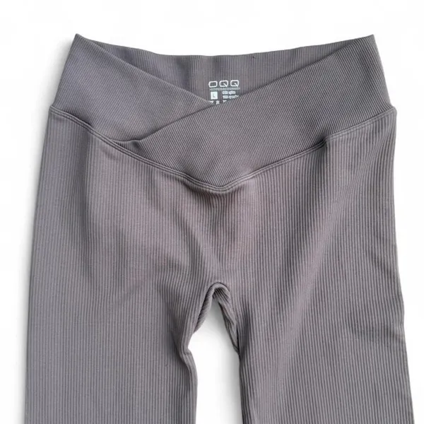 OQQ Brown Flare Leggings Nylon Spandex Blend Size Large. New Without Tags - Image 2