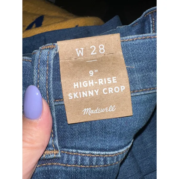 MADEWELL | NWT 9" Delmar Wash Eco Edition High-Rise‎ Skinny Crop Jeans, 28 - Image 6