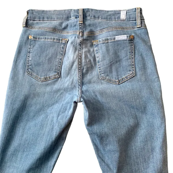7 For All Mankind light wash distressed high waist ankle skinny s26 denim - Image 5
