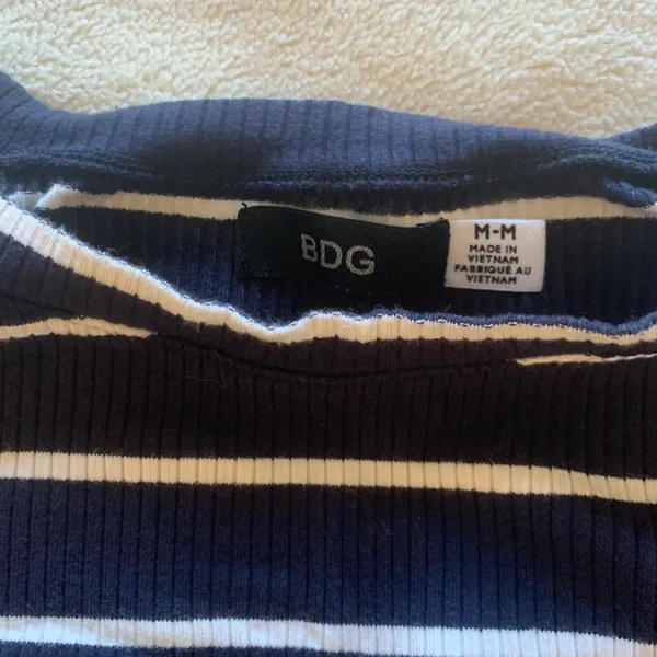 BDG Jackie A-Line Navy Blue and White Stripe Dress - Image 4