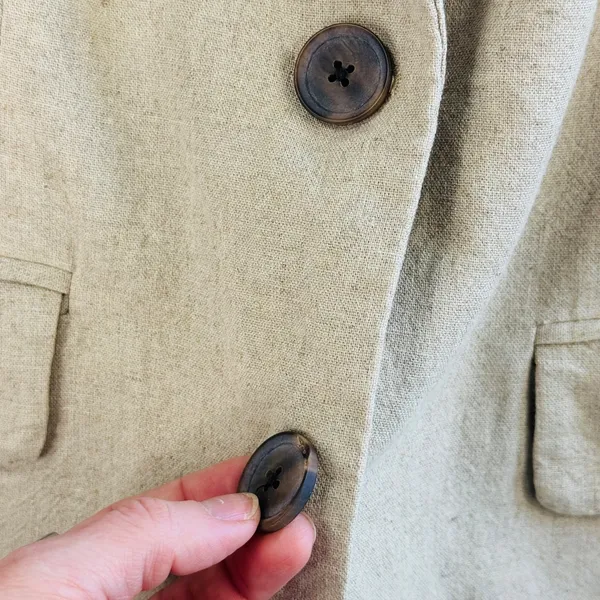 A New Day Linen‎ Blend Oversize Blazer Casual Work Office Career Jacket Beige M - Image 8