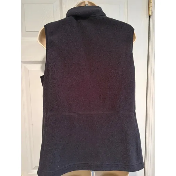 LL Bean Womens Mountain Classic Fleece Vest Navy Blue Full Zip M REG 504675 cozy - Image 4
