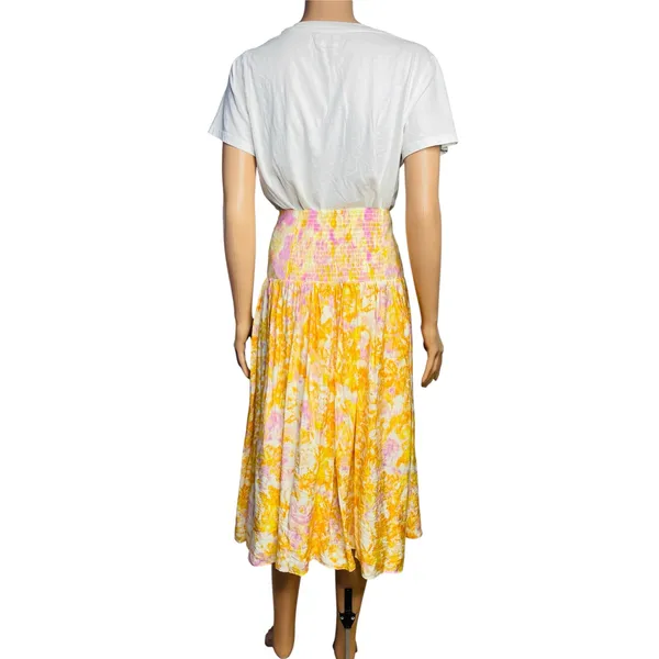Anthropologie Maeve Printed Flounce Midi Skirt size M - Image 7