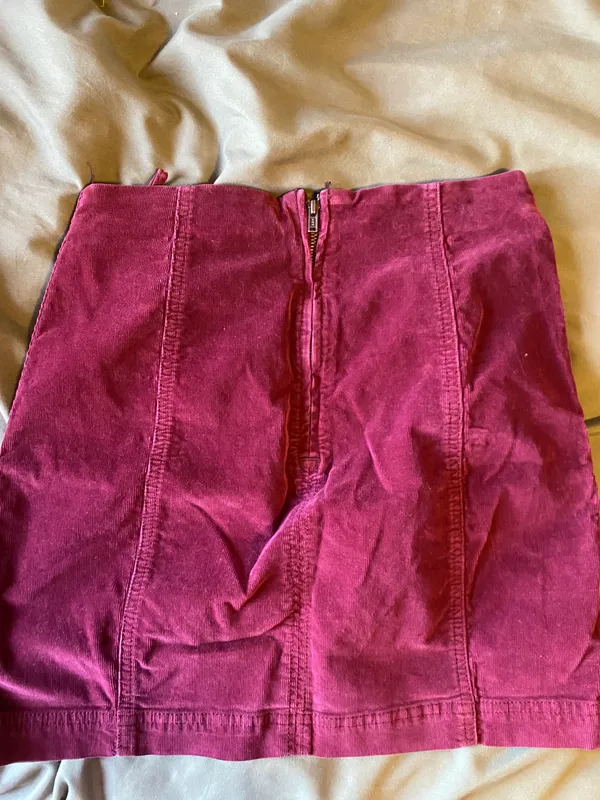 Free People Maroon Corduroy Mini Skirt - Image 6