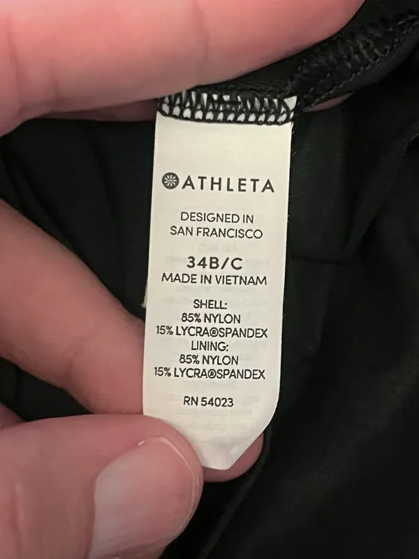 Athleta Swimdress Womens 34B/C Black Solid Tank Built In Bra Adjustable Straps - Image 9