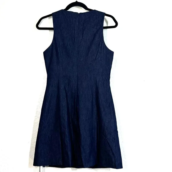 Dress S Commence NWT Keyhole Neckline Button Denim Mini Dark Wash Sleeveless - Image 6
