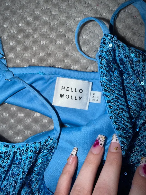 Hello Molly Cut-Out Dress Mini Blue  - Image 3