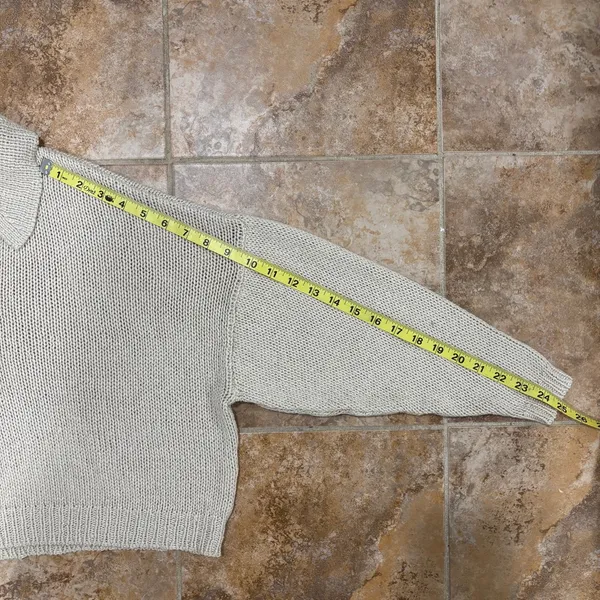 Harper Heritage cream knit polo henley cropped sweater - Image 5