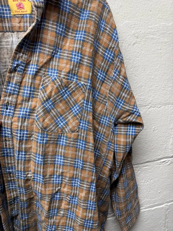 Vintage Red Oak Blue and Orange Plaid Shirt - Image 2