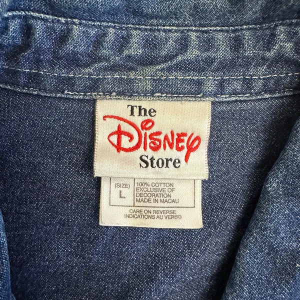 Rare Vintage Disney Store Winnie the Pooh Denim Vest Hunny Bees 90s Y2K‎ L - Image 2