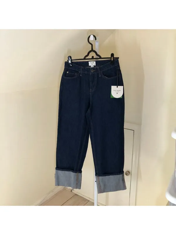 Kate Spade X Target NWT High Rise Straight Leg Wide Cuff Size 4 - Image 2