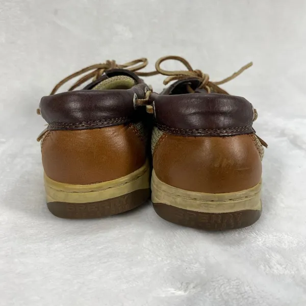 Sperry Top-Sider Leather Boat Shoes Mesh Detail Brown Tan Comfort Loafers‎ 7.5M - Image 5