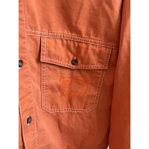 Vtg Timberland TBL-73 Orange Canvas Jacket CAT &‎ Floral Embroidery Women’s S - Image 5