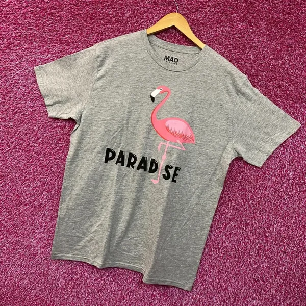 Paradise Flamingo Gray Tshirt size L/XL - Image 3