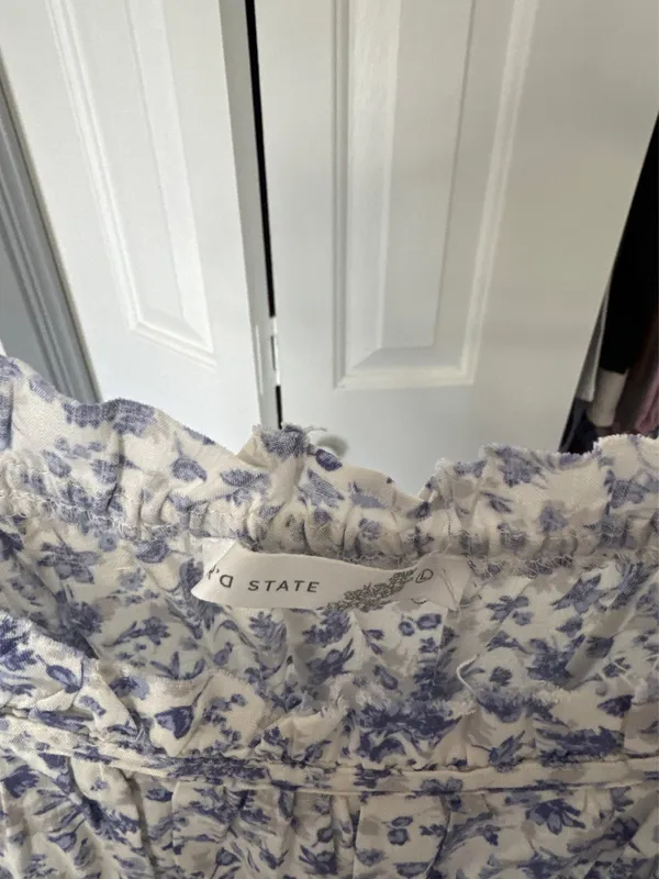 Floral Dress Altar'd State Blue White - Image 3