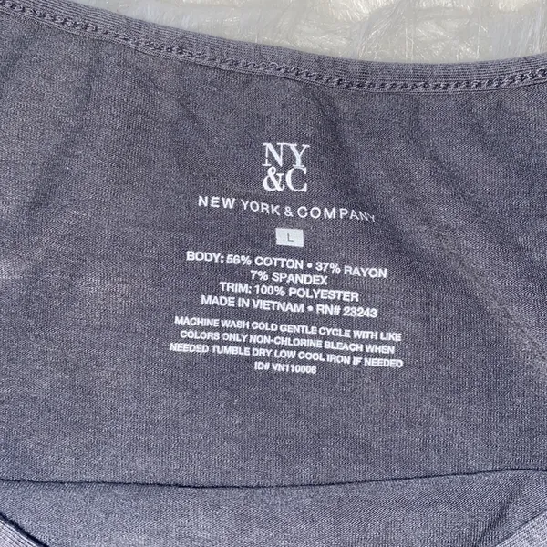 New York & Company Dark Gray Ruffle Trim Tank Top - Image 2
