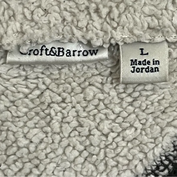 Croft Barrow Size Large Gray Snowflake Embroidered Fleece‎ Zip Front Vest - Image 7
