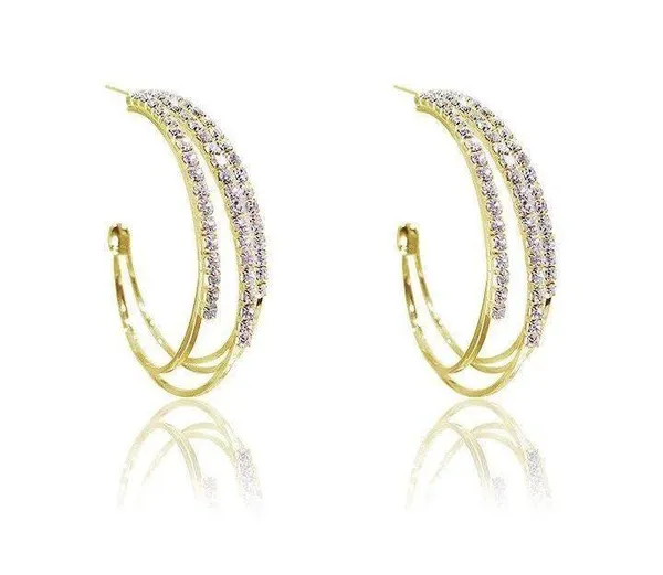 CZ Cubic Zirconia Open Hoop Earrings for Women - Image 4