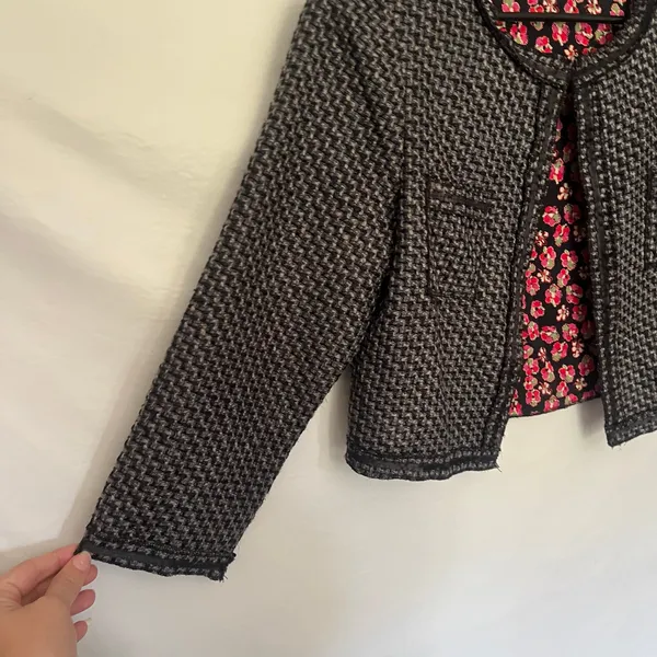 Olsenboye Cropped Houndstooth Womens Blazer M Dark Academia Indie Sleaze Preppy - Image 5
