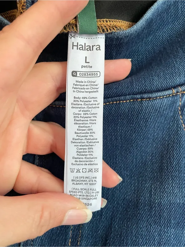 Halara Flex High Waisted Pockets Washed Casual Bootcut Jeans Size L Petite - Image 4