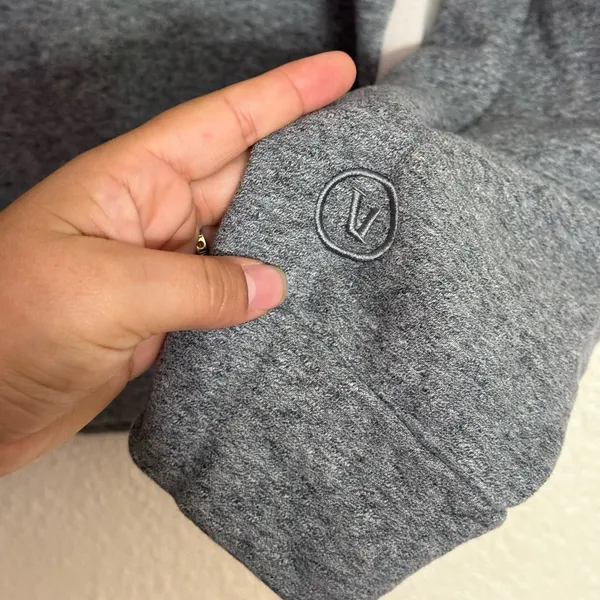 Vuori Colorblock Hoodie Heather Grey color size Large - Image 7