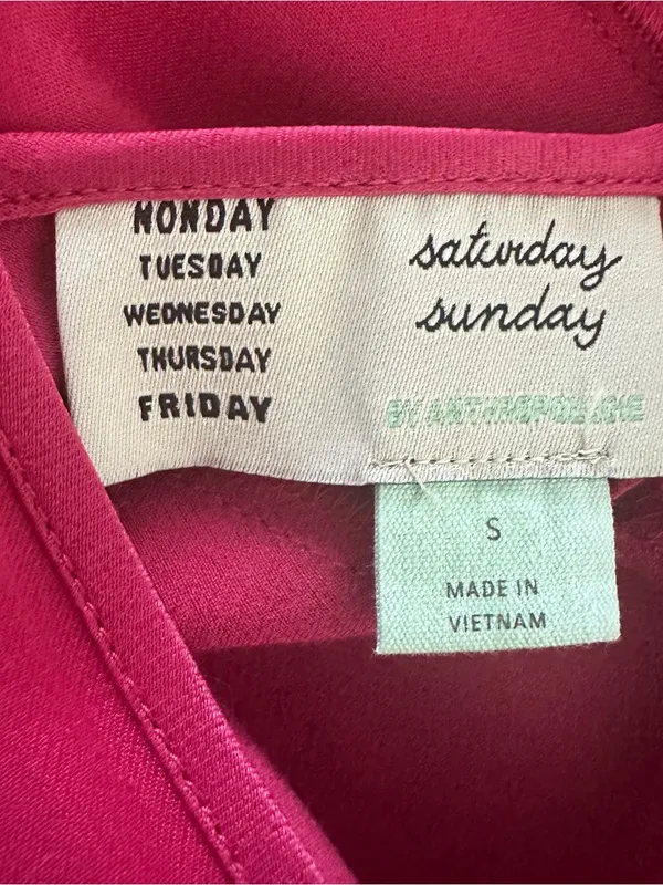 Anthropologie Saturday Sunday Women’s Small Berry Pink Midi Slip Dress - Image 5