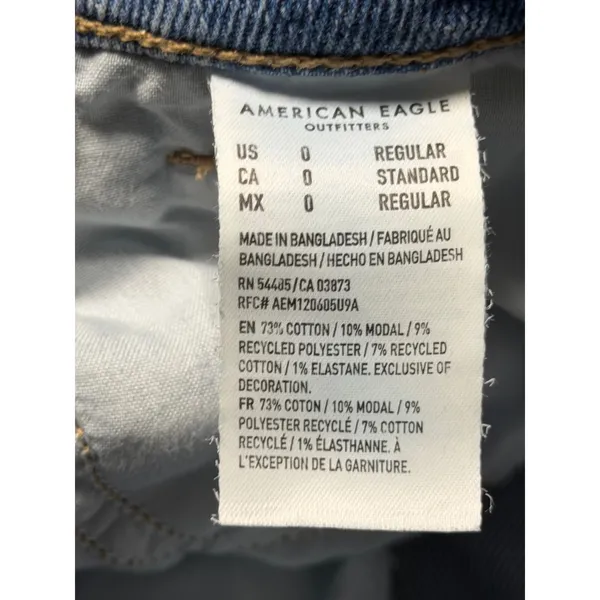 American Eagle Outfitters Womens Mom Jeans‎ Light Wash Distressed High Rise Size - Image 9
