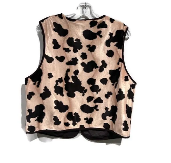 Vintage Animal Print Zippered Western Vest - Image 3