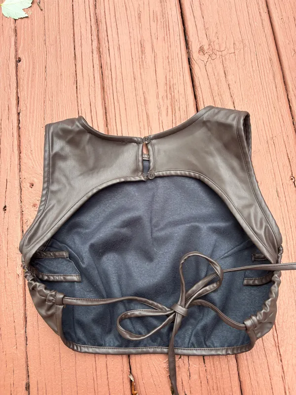 Motel brown leather cropped tank - Image 3