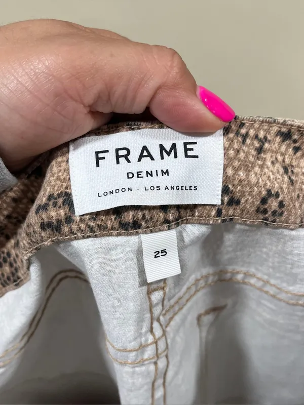 Frame Leopard Cheetah Print Pants Le Crop Mini Boot Jeans 25 ankle kick flare - Image 8