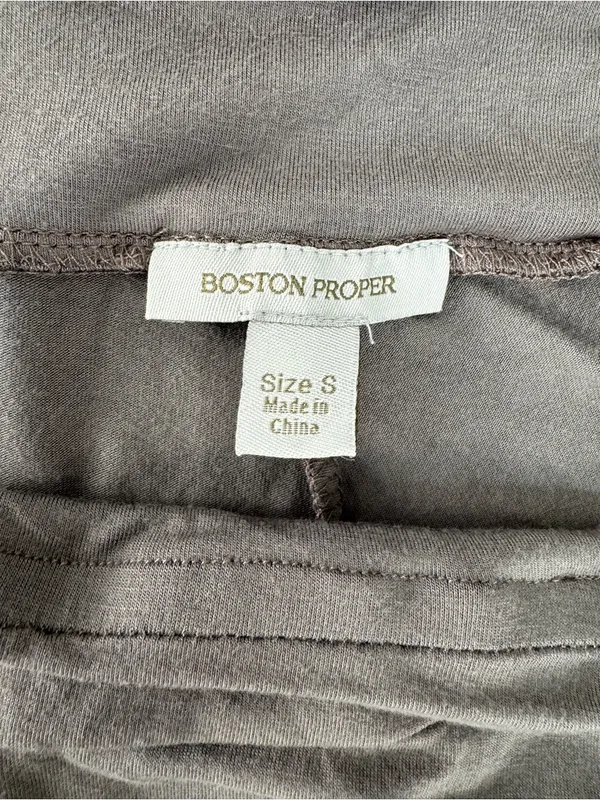 Boston Proper Wide-Leg Palazzo Pants clay gray color - Image 5